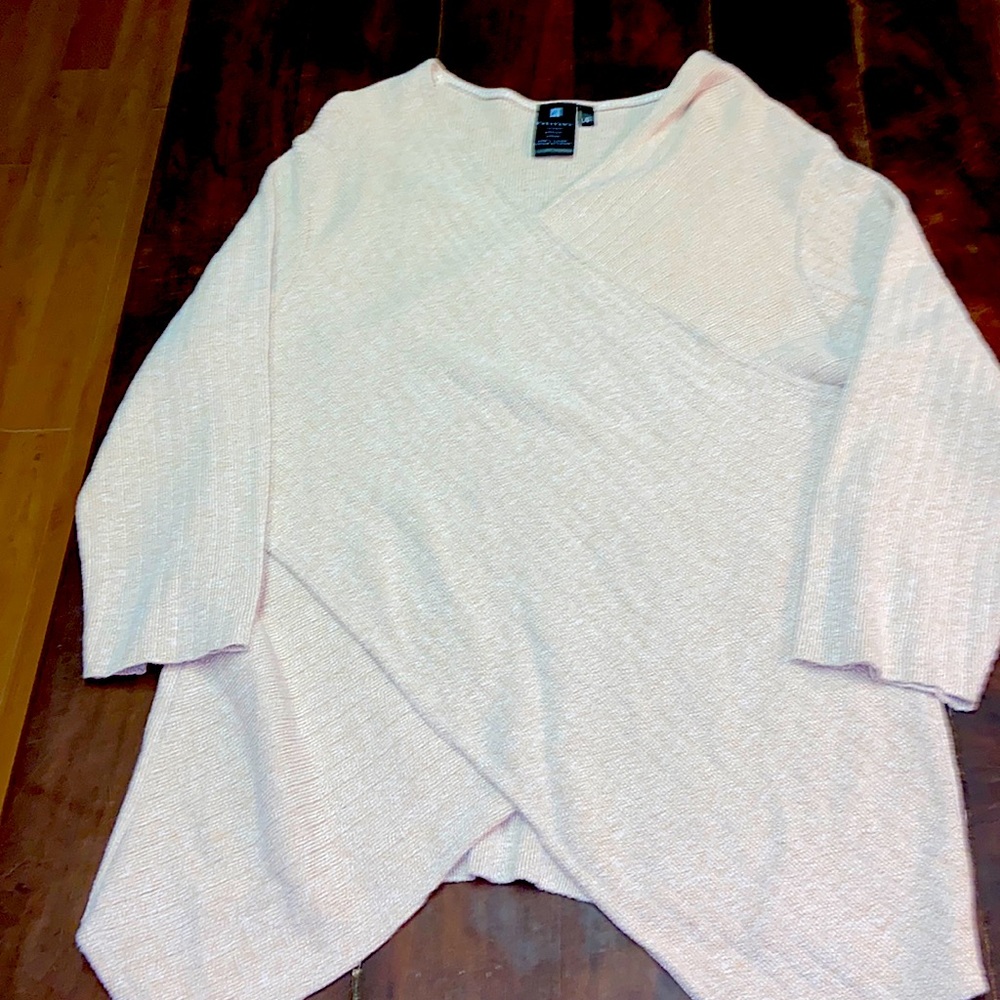 Kaliyana size L cross over wrap front oatmeal sweater